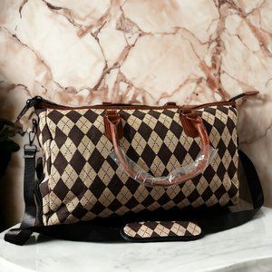 Women's Geometric Large Capacity Travel Hand Bag/Shoulder Bag